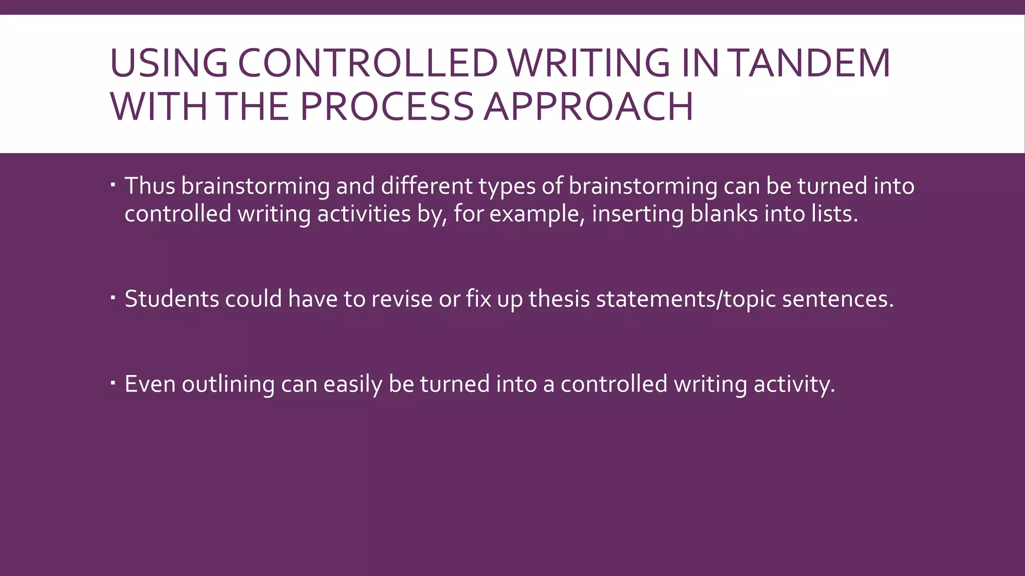 Techniques in using controlled writing | PPTX
