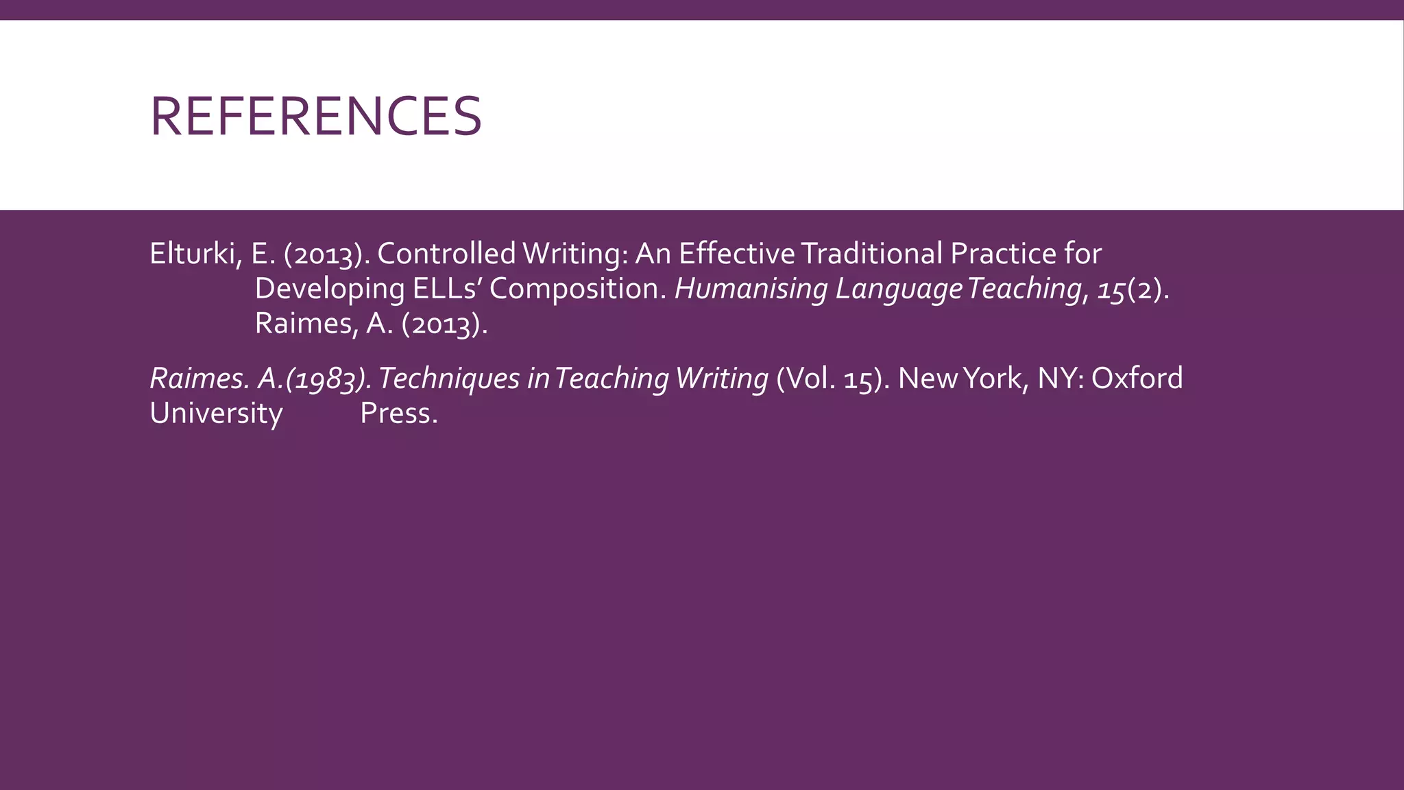 Techniques in using controlled writing | PPTX