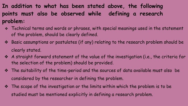 Techniques involved in defining a research problem | PPTX