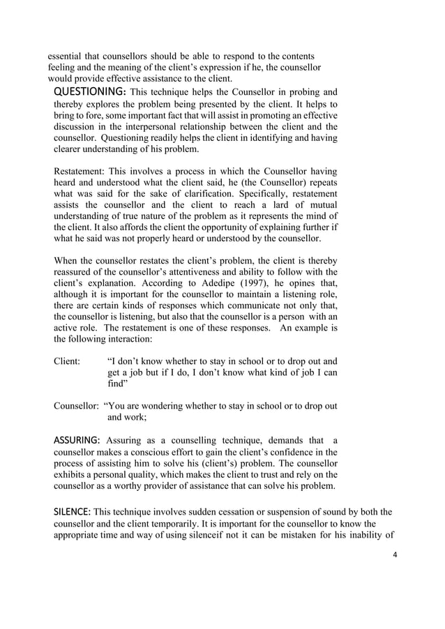 Techniques of counselling sp pdf