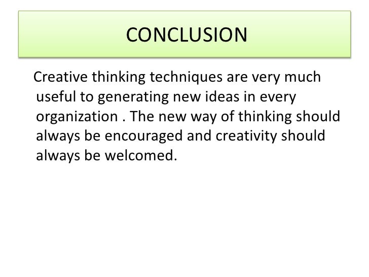 creative thinking essay conclusion