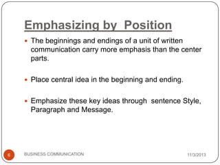 Techniques of emphasizing in written communication 1 | PPTX | Style ...