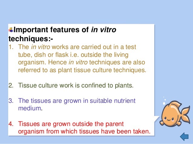 Techniques Of In Vitro Culture