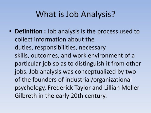 Techniques Of Job Analysis
