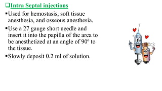 Septical Injection Techniques of local anaesthesia | PPTX