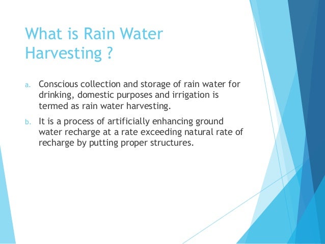 rain water harvesting in rural and urban areas