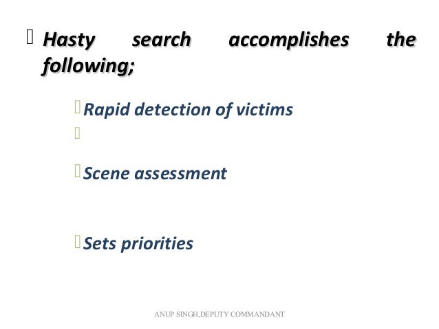 Techniques of search and rescue (2)