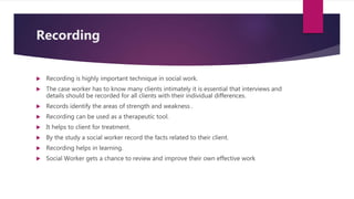 Techniques of social case work