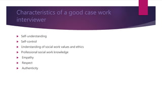 Techniques of social case work