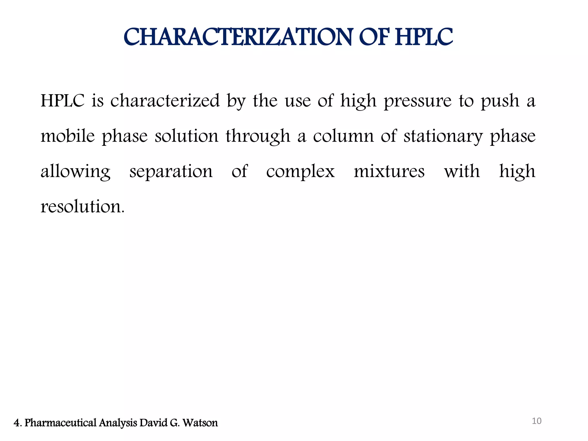 TECHNIQUES & PROTOCOLS FOR INSTRUMENTATION ANALYSIS (HPLC ...