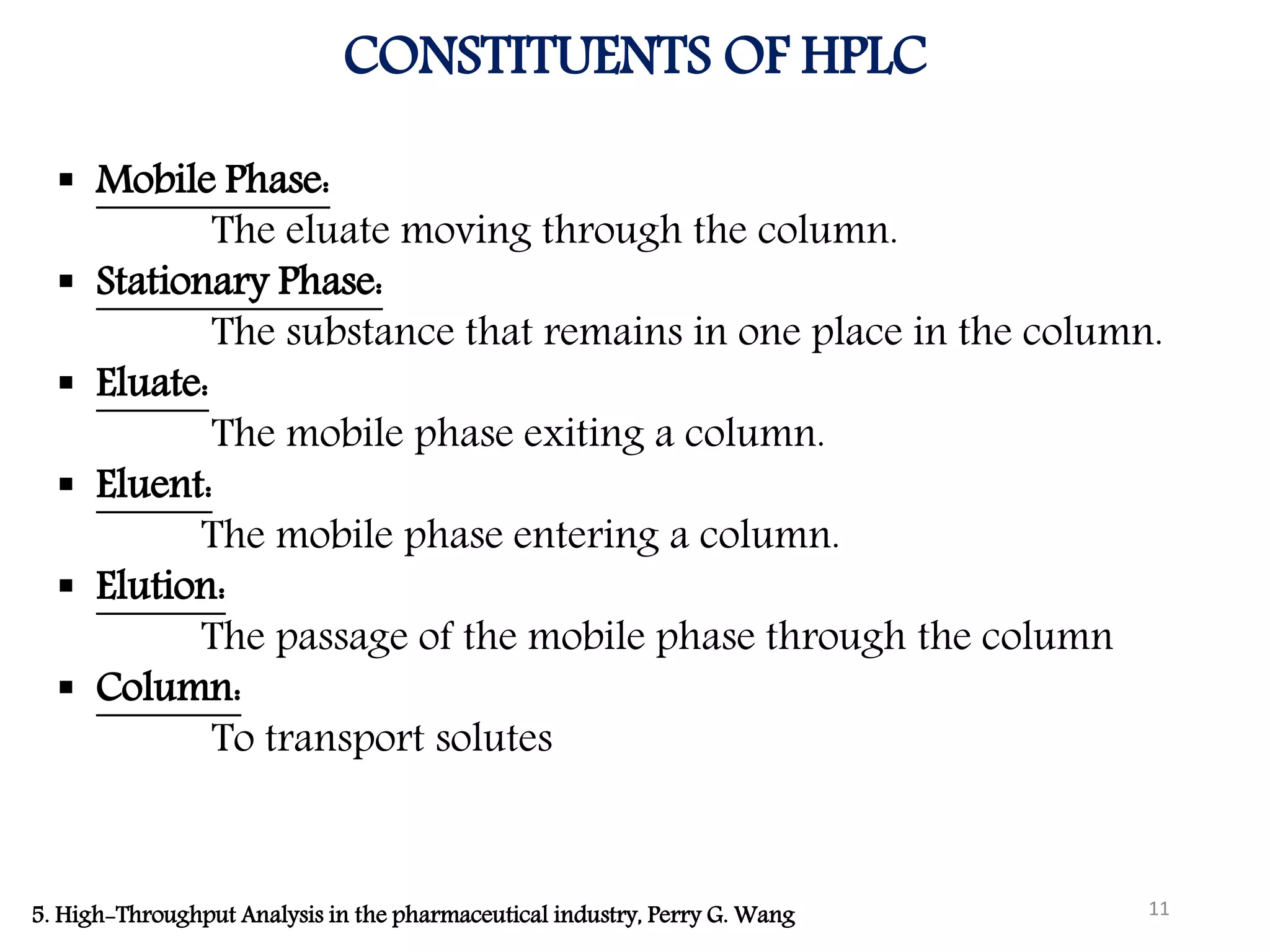 TECHNIQUES & PROTOCOLS FOR INSTRUMENTATION ANALYSIS (HPLC ...