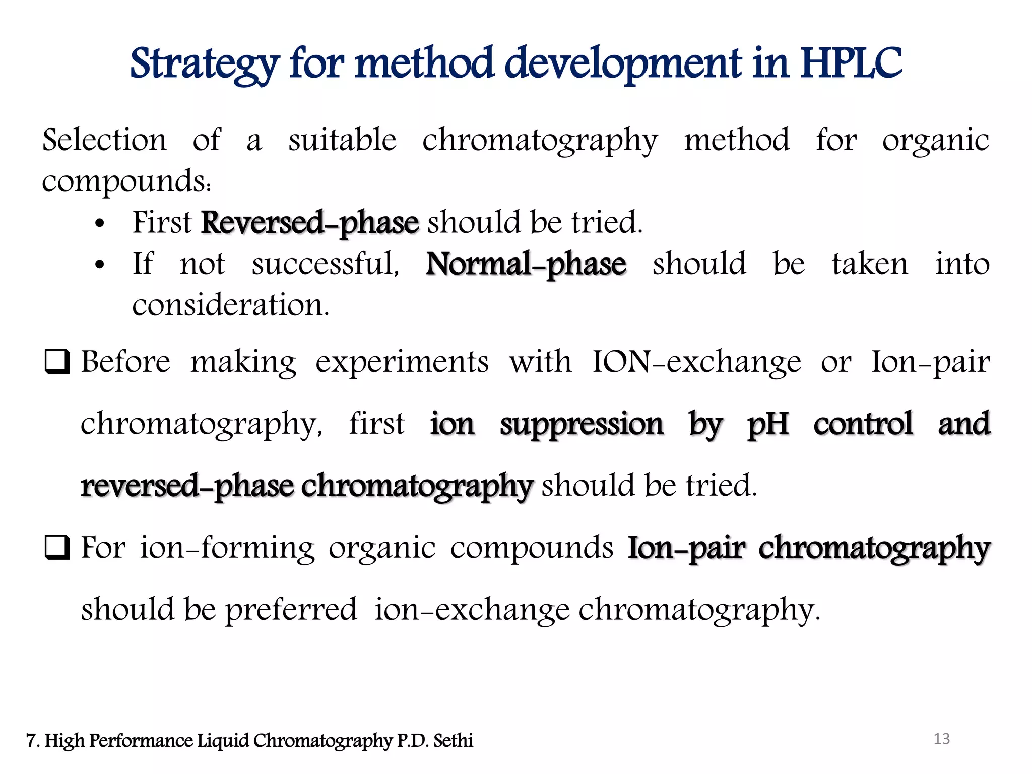 TECHNIQUES & PROTOCOLS FOR INSTRUMENTATION ANALYSIS (HPLC ...