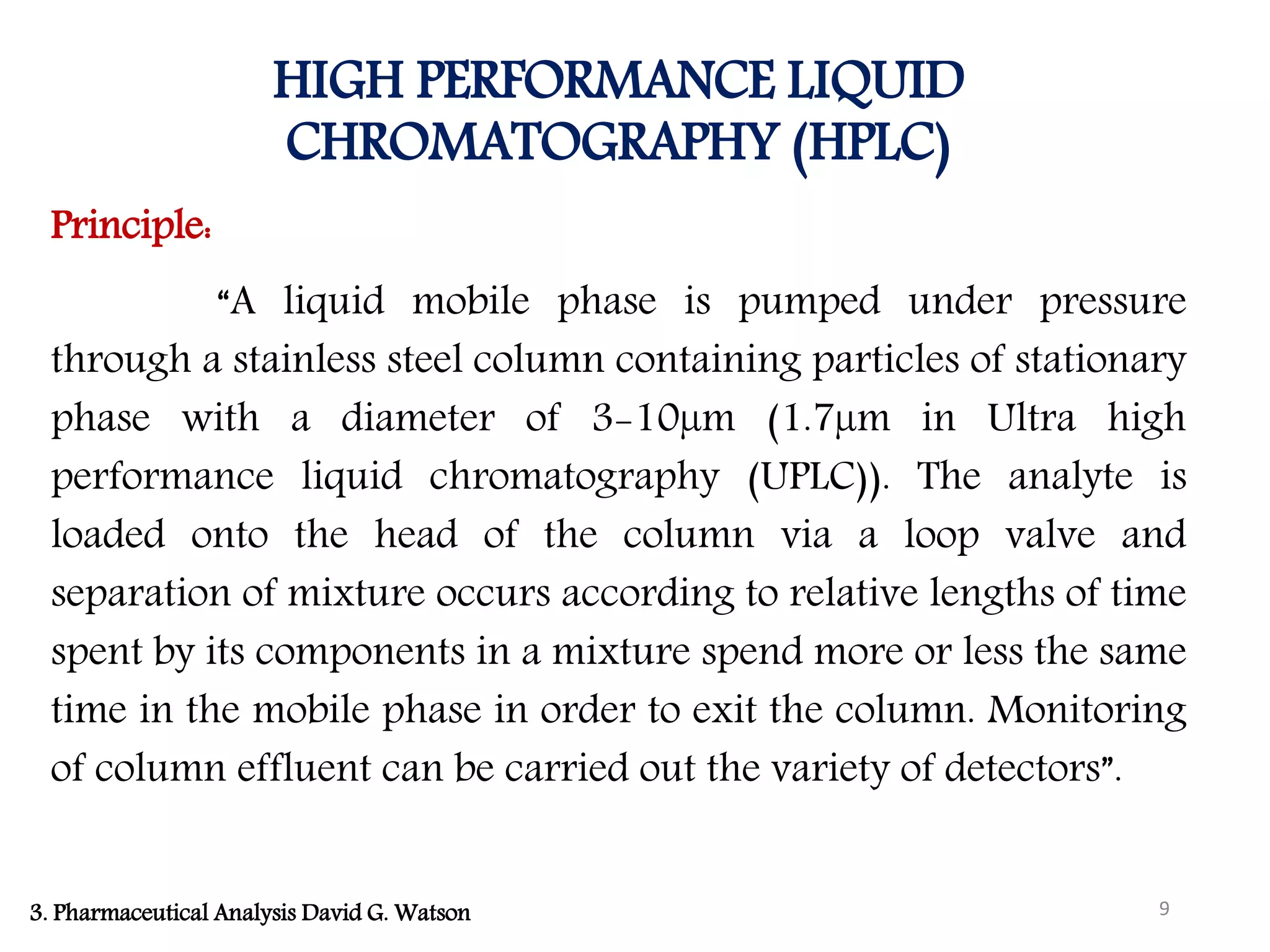 TECHNIQUES & PROTOCOLS FOR INSTRUMENTATION ANALYSIS (HPLC ...