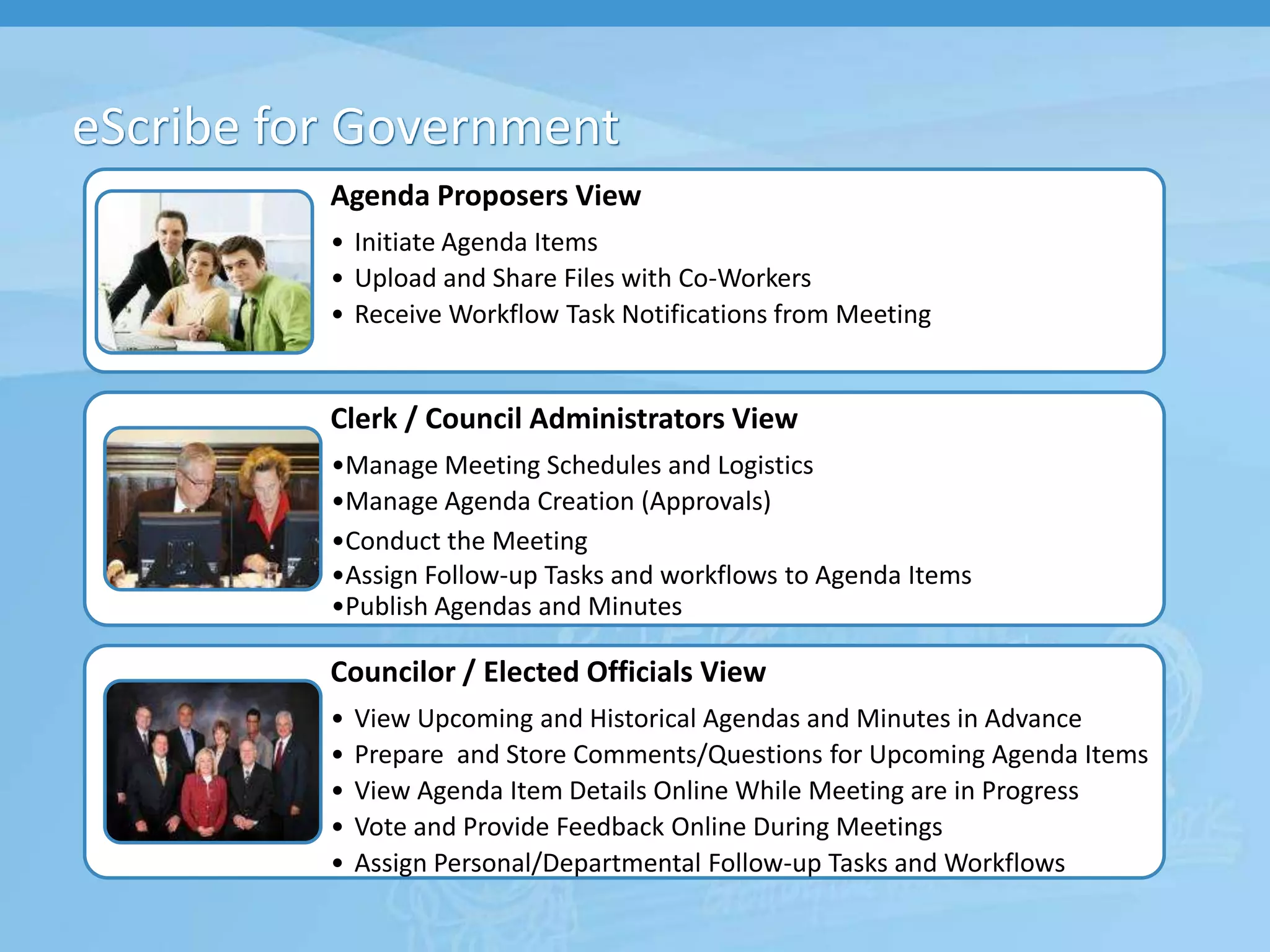 Next Generation in Government (Technology View)The Way to Gov 2.0An Enterprise Approach to Web 2.0 in Government from Microsoft, 2009Next Generation in GovernmentWeb 2.0A New Level of DemocracyReal-Time Communication and Connection   (Wikis, Blogs, Tweets)Gov 2.0 for the Net GenerationGov 2.0Web 2.0 + Enterprise IT Strategic ApproachParticipation thru Technology Delivering Better Citizen Services Promoting  Public ParticipationEnterprise IT Strategy ApproachA New Government for the PeopleProgressive IntegrationBy Giving Power to the People thru Information-Sharing that is Crucial for Openness and TransparencyProductivity thru Workflow CollabBy Delivering Better Citizen Services thru Effective Response Times and Information Access from the GovernmentTrustworthy ComputingBy Providing Government Employees with Better Productivity Tools so they can deepen their focus on delivering optimal serviceKey Elements in an Effective ITInteroperabilityEffective WorkflowsEnterprise InfrastructureTrustworthy ComputingStandardizationProgressive Integration6