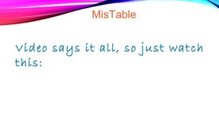 MisTable
Video says it all, so just watch
this:
 