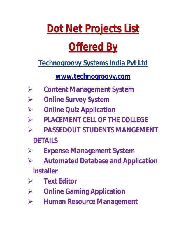 list of database management system projects