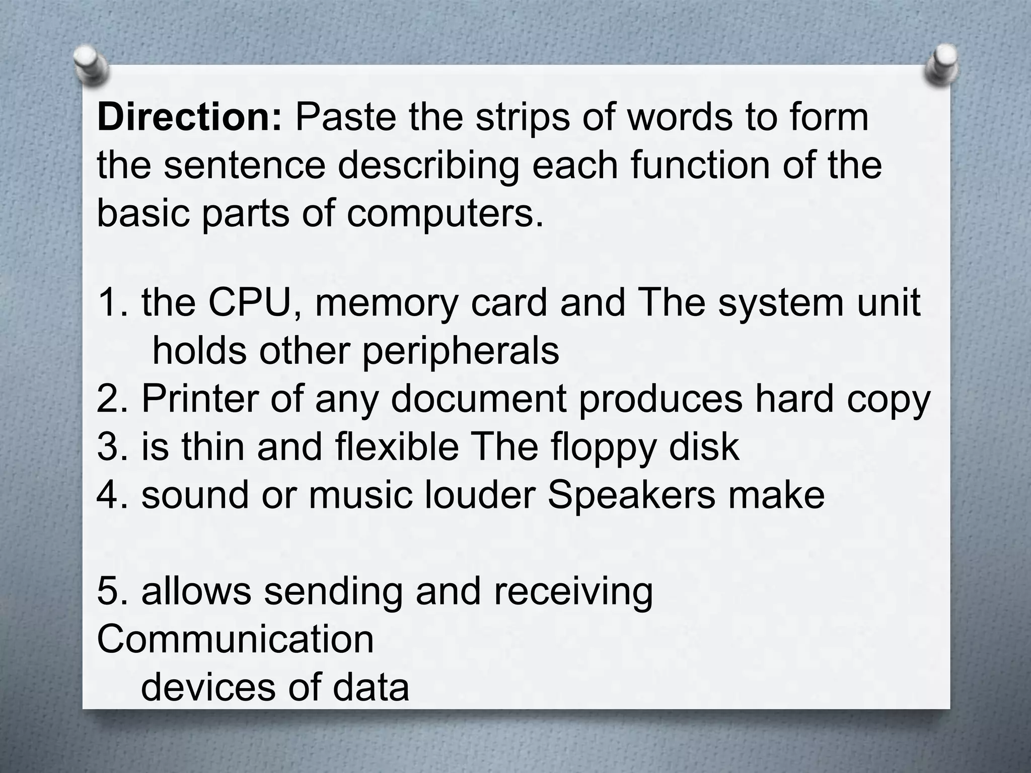 BASIC PARTS OF COMPUTER FOR DEMO TEACHING | PPTX