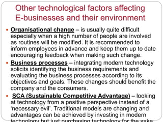 Technological implication of e business | PPTX