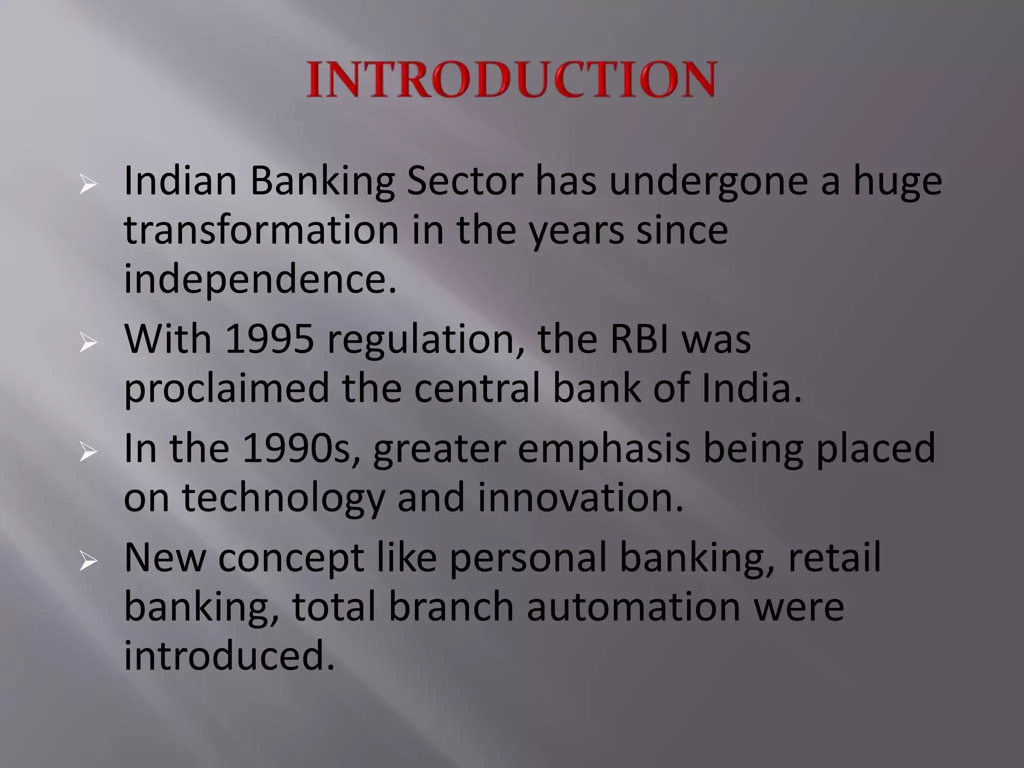 Technological Innovations in Indian Banking Sector PPT