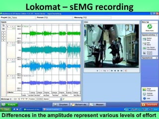 Lokomat – sEMG recording
Differences in the amplitude represent various levels of effort
 
