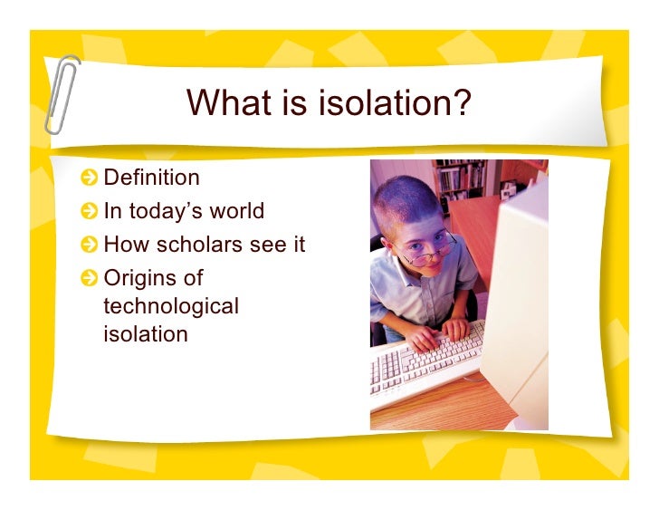 Isolation Definition - iesfasr