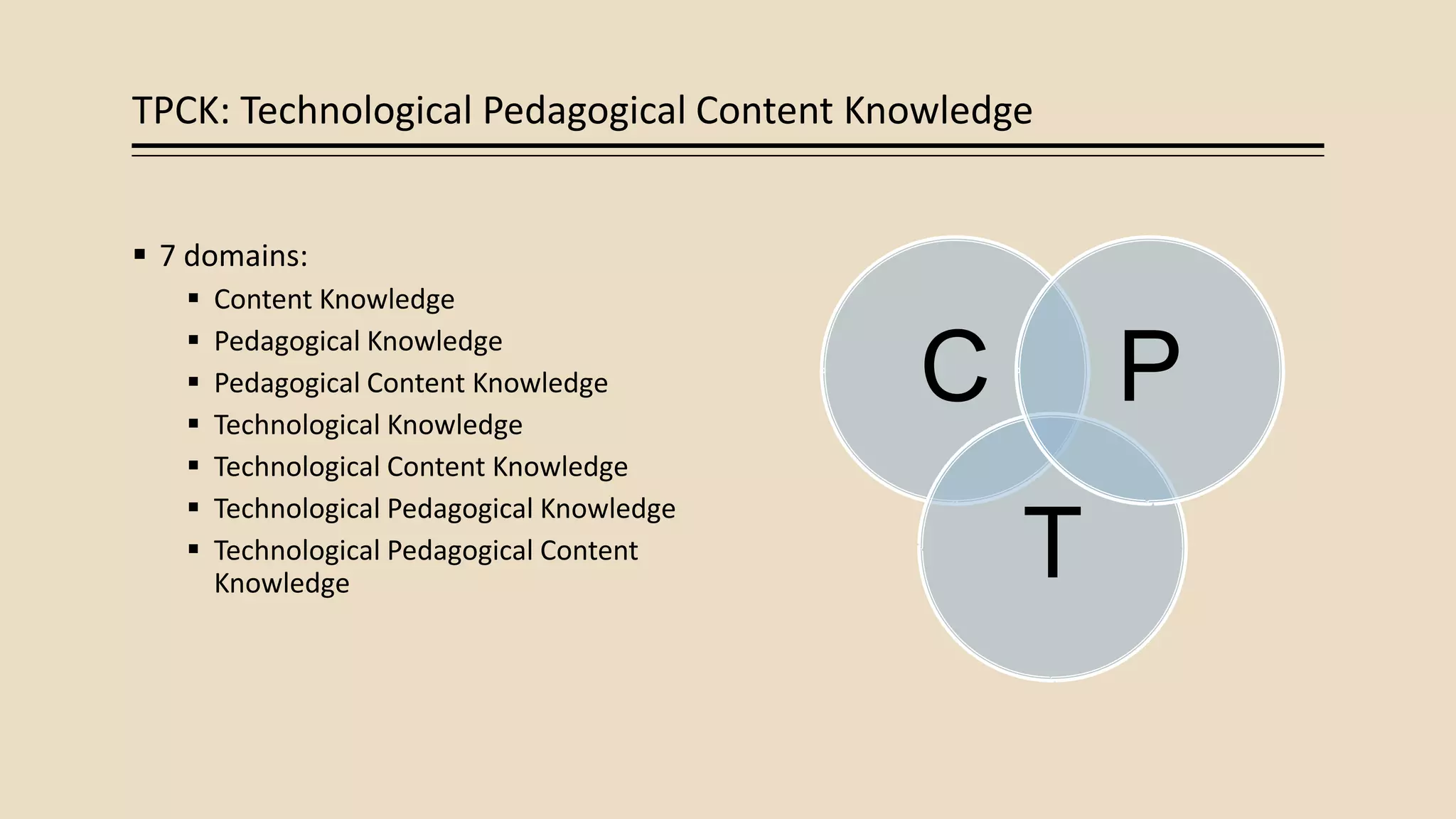 Technological pedagogical content knowledge | PPTX