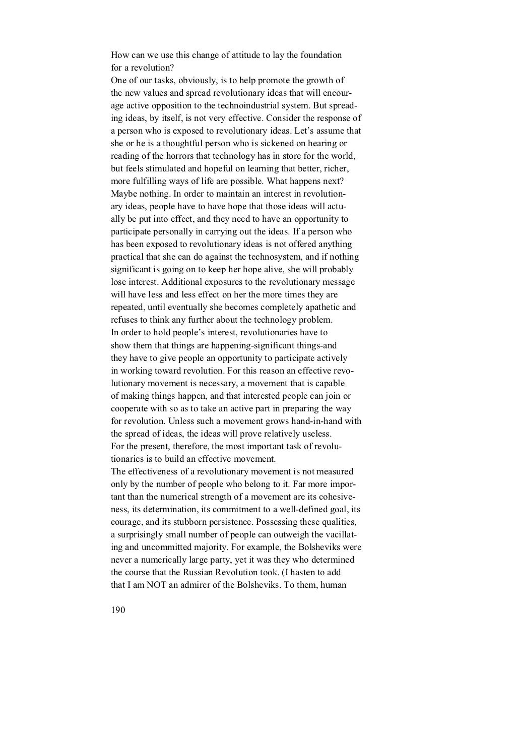 The Road To Revolution Ted Kaczynski The Road to Revolution by Theodore "The Unabomber" Kaczynski