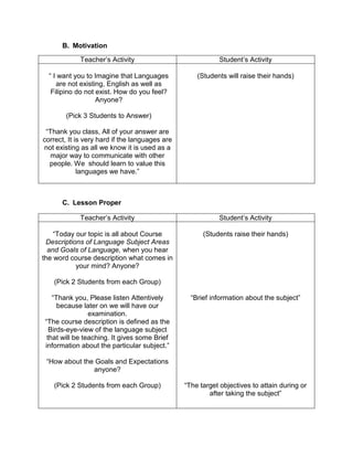 Sample Detailed Lesson Plan | PDF