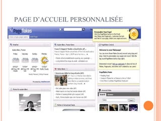 PAGE D’ACCUEIL PERSONNALISÉE 