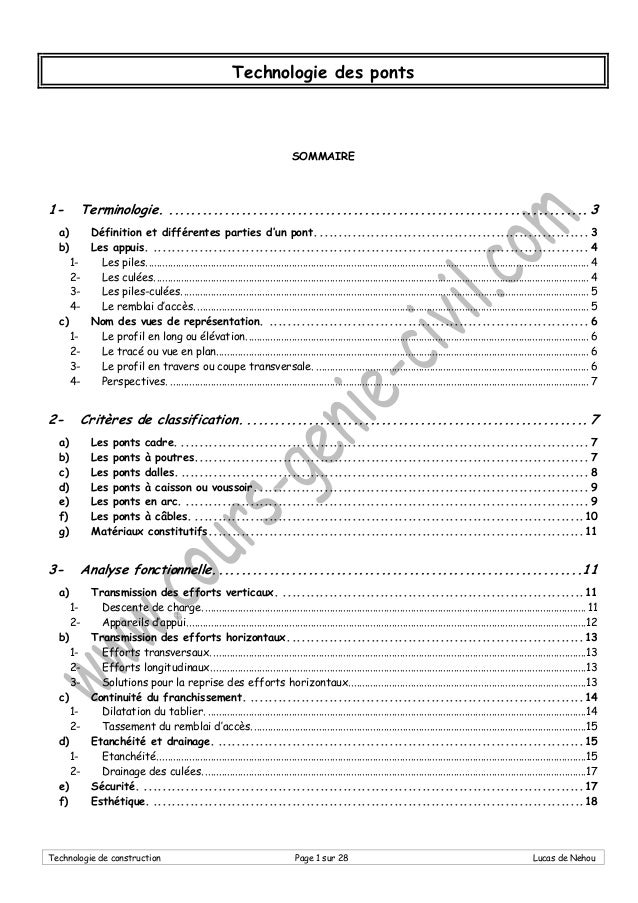 Technologie Des Ponts