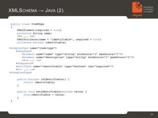 XMLS CHEMA → J AVA (2)




                         31
 
