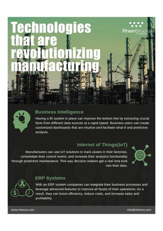 Technologies that are revolutionizing manufacturing 
