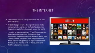 INTERNET TV - ADVANTAGES
• Accessibility - If you have to answer the phone, you can pause the programme you are watching. ...