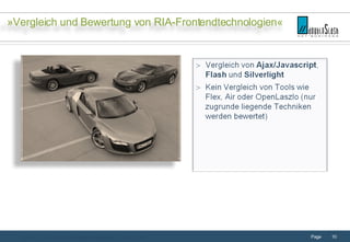 Einsatz von RIA-/Frontendtechnologien - 18.01.2008 »Vergleich und Bewertung von RIA-Frontendtechnologien« 
