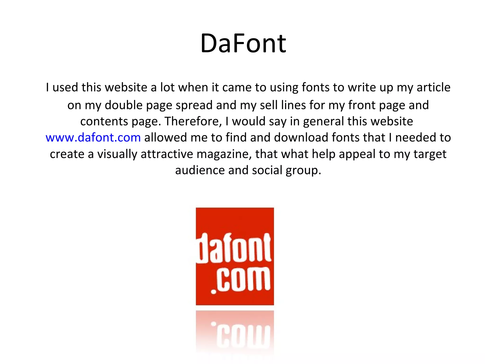 Microsoft Software Applications
Other software applications that I used to help make my music magazine,
 was Microsoft Word and Microsoft Excel. I used Microsoft Word, for my
 questionnaire that I uploaded onto Slideshare, which helped me find out
 what my target audience would like in my acoustic magazine. As well as
  this, I used Microsoft Excel to create a graph to show my results of my
questionnaire, which made my results look more atheistically pleasing and
               easier to read instead of just chucks of writing.
 