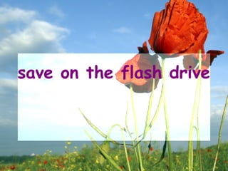 save on the flash drive
 