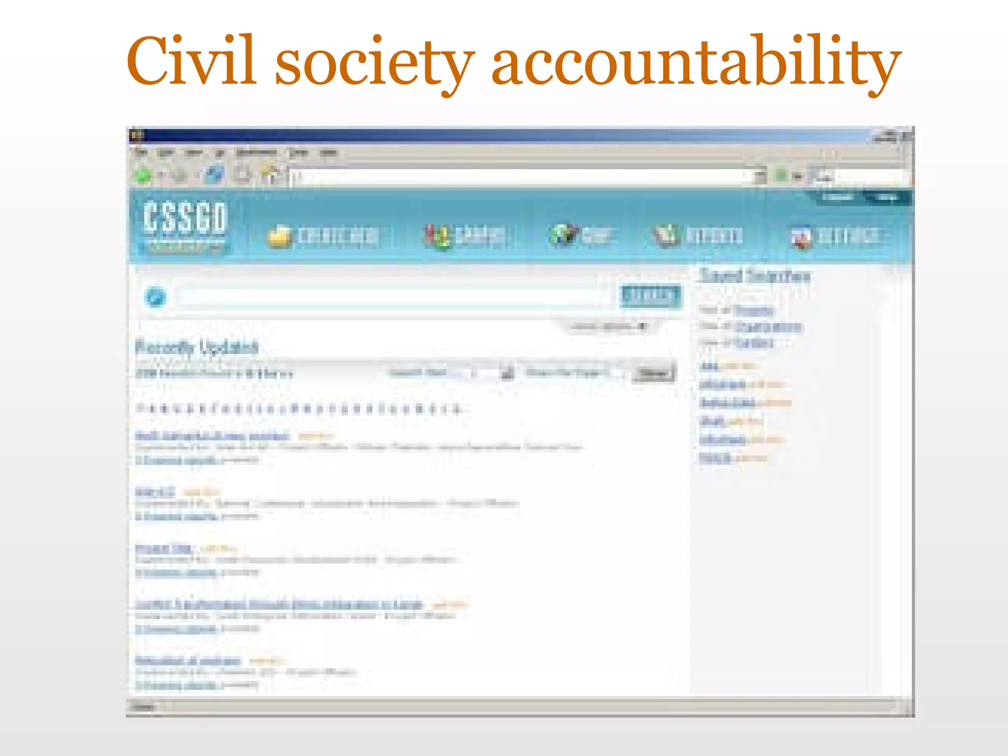 Civil society accountability  