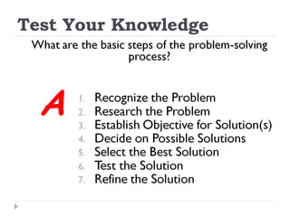 Test Your Knowledge A 