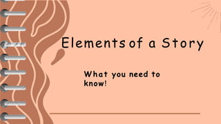 Elements of a Story
What you need to
know!
 