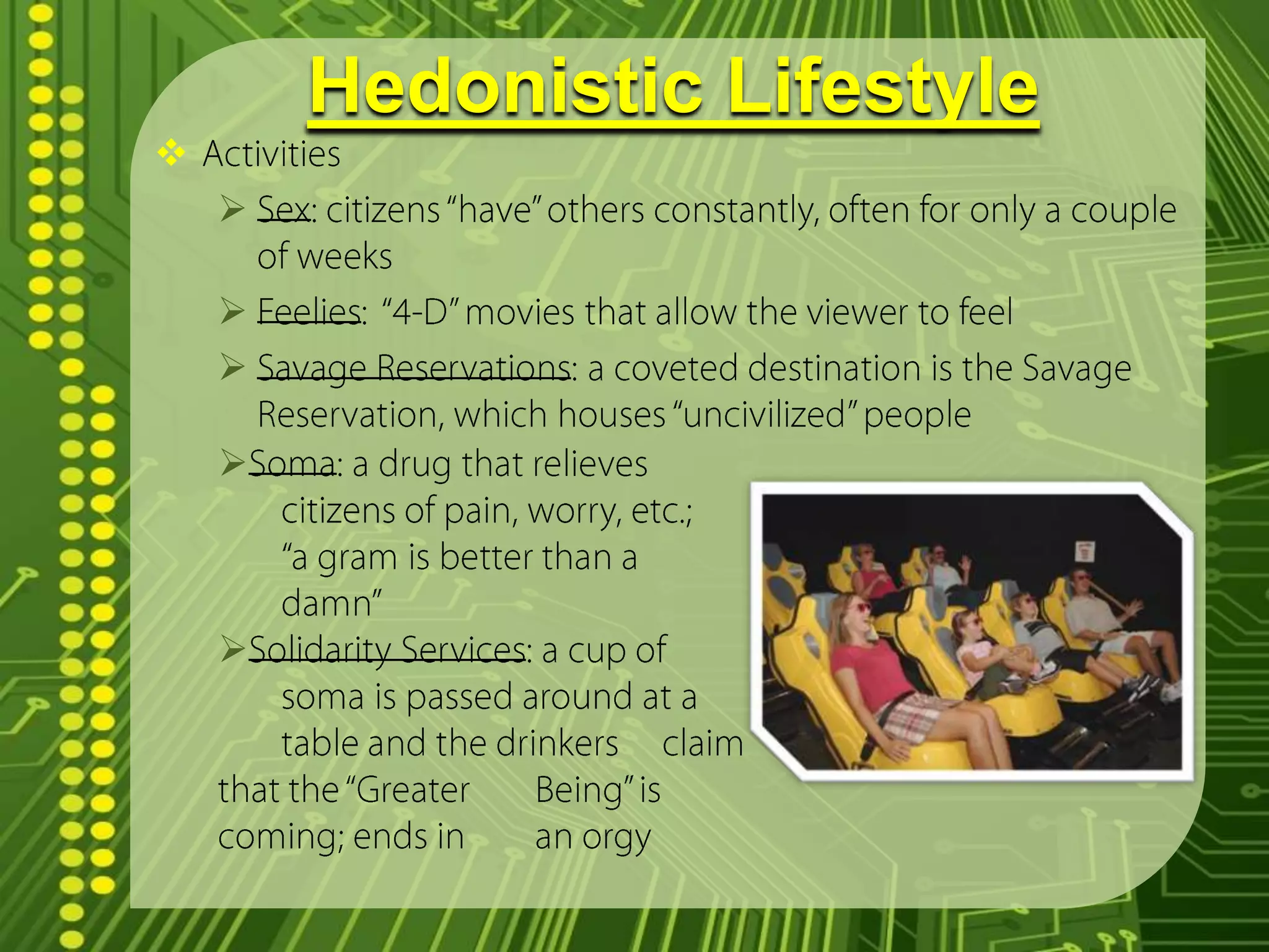 Overall theme: the negatives implications of technology World StateThe World State is the form of government that governs just about the entire earth