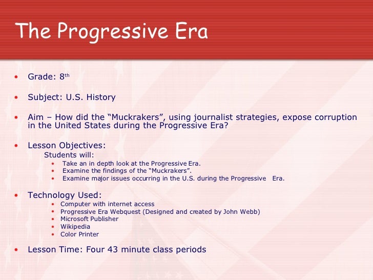technology lesson plan progressive era