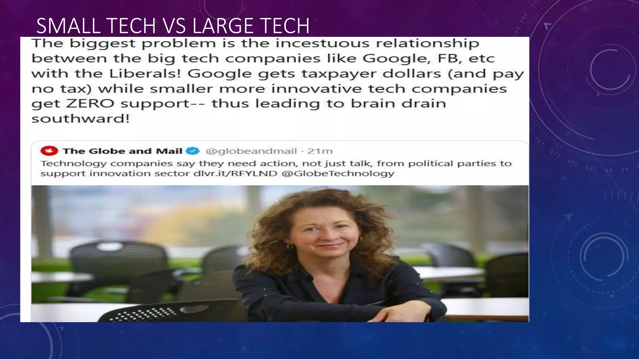 SMALL TECH VS LARGE TECH
 