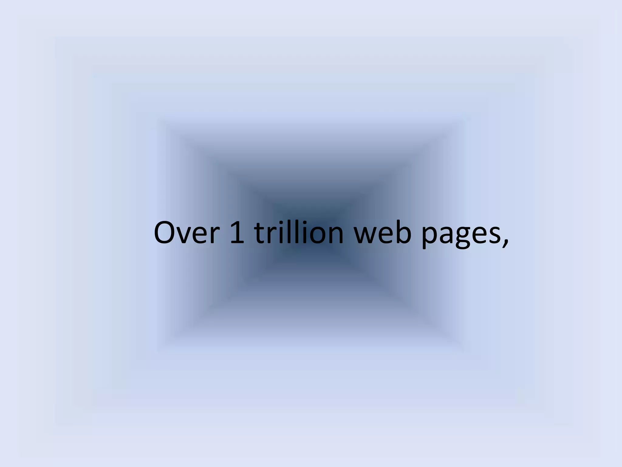 Over 1 trillion web pages,
