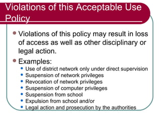 Technology acceptable use policy for students 08202011[1] | PPT