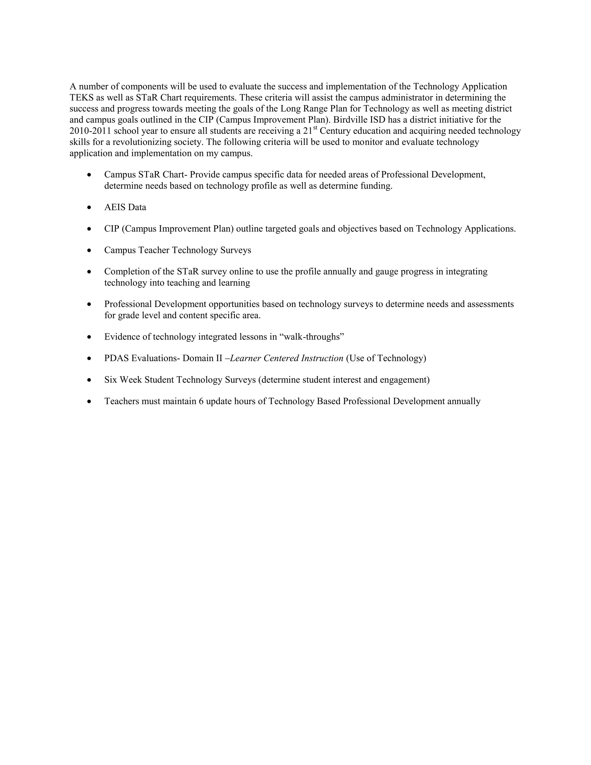 Technology action plans