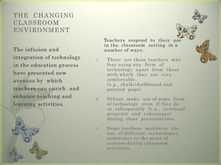 The emergence  of newer forms  of technologyComputers,Computer  discs  interactive (CD-i)Videodiscs DVDDesktop  videoconferencing,InternetThese forms have  created  a  renewed  interest  for  their use  in  supporting  teaching  and learning  activities.These  technologies  are  also  capable  of promoting  educational activities  (synchronous  or asynchronous)  which  are  not  confined  to specific  time and/or  place.