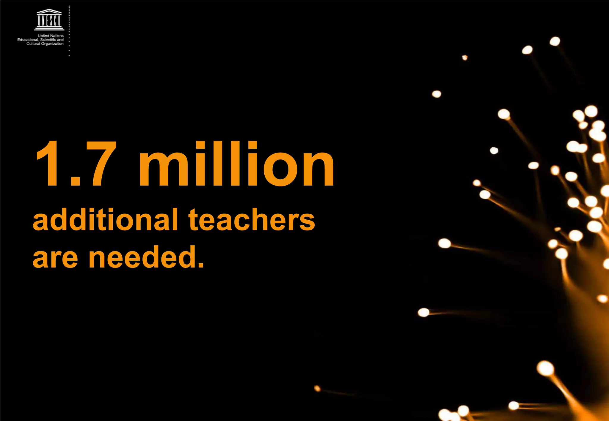 1.7 million
additional teachers
are needed.
 