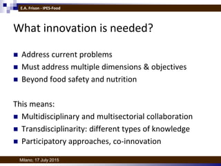 Technology and Innovation for Sustainable Food Systems and Nutrition | PDF