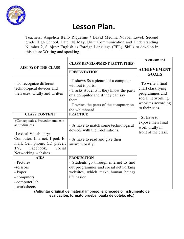 technology lesson plans grade 8