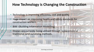 How Technology is Changing the Construction
Industry
• Technology is improving efficiency, cost and quality
• Huge impact ...